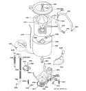 WASHER MOTOR & TUB Diagram and Parts List for WSM2780DBWWW  General Electric Washer Dryer Combo