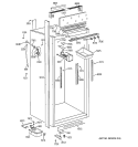 Part Location Diagram of WR02X10483 GE BUSHING FF HINGE