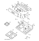 CONTROL PANEL & COOKTOP Diagram and Parts List for RGB790SEH1SA  Hotpoint Range