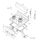 CONTROL PANEL & COOKTOP Diagram and Parts List for JBS15H1BB  General Electric Range