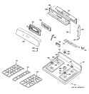 CONTROL PANEL & COOKTOP Diagram and Parts List for JGB900BEF3BB  General Electric Range