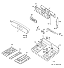 CONTROL PANEL & COOKTOP Diagram and Parts List for JGB902SEH3SS  General Electric Range