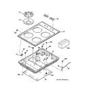 CONTROL PANEL & COOKTOP Diagram and Parts List for JGP319EJ1CT  General Electric Cooktop