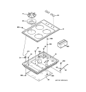 CONTROL PANEL & COOKTOP Diagram and Parts List for JGP321EJ1WH  General Electric Cooktop