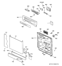 ESCUTCHEON & DOOR ASSEMBLY Diagram and Parts List for GSD5200G03WW  General Electric Dishwasher