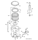 TUB, BASKET & AGITATOR Diagram and Parts List for WCRE6270D1CC  General Electric Washer