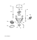 SUSPENSION, PUMP & DRIVE COMPONENTS Diagram and Parts List for WCRE6270D1CC  General Electric Washer
