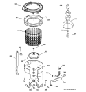 TUB, BASKET & AGITATOR Diagram and Parts List for S5100D1WW  General Electric Washer