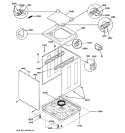 WASHER LOWER CABINET & TOP Diagram and Parts List for WSM2700WAWWW  General Electric Washer Dryer Combo