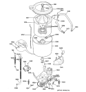 WASHER MOTOR & TUB Diagram and Parts List for WSM2700WAWWW  General Electric Washer Dryer Combo