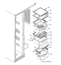 FRESH FOOD SHELVES Diagram and Parts List for ESF25LGRABB  General Electric Refrigerator
