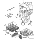 BODY PARTS Diagram and Parts List for GSD5300G03WW  General Electric Dishwasher