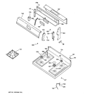 CONTROL PANEL & COOKTOP Diagram and Parts List for RGB533CEH2CC  Hotpoint Range