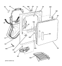 FRONT PANEL & DOOR Diagram and Parts List for DPSB613GD1WW  General Electric Dryer