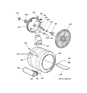 DRUM Diagram and Parts List for DPSB613GD1WW  General Electric Dryer