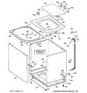 CABINET, COVER & FRONT PANEL Diagram and Parts List for WDSR2080D7WW  General Electric Washer
