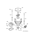 SUSPENSION, PUMP & DRIVE COMPONENTS Diagram and Parts List for WHDSR209D5WW  General Electric Washer