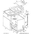 CABINET, COVER & FRONT PANEL Diagram and Parts List for WHDSR209D7WW  General Electric Washer