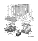 BASKET & WRAP ASSEMBLY Diagram and Parts List for ZBD7000G03II  General Electric Dishwasher