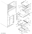 FRESH FOOD SHELVES Diagram and Parts List for HTM18IBPERSA  Hotpoint Refrigerator