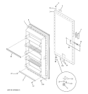 FREEZER DOOR Diagram and Parts List for FUM9HDPARWH  General Electric Freezer