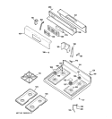 CONTROL PANEL & COOKTOP Diagram and Parts List for JGBP31WEH2WW  General Electric Range