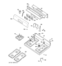 CONTROL PANEL & COOKTOP Diagram and Parts List for JGBP32CEJ1CC  General Electric Range