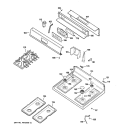 CONTROL PANEL & COOKTOP Diagram and Parts List for JGBP80SEH2SS  General Electric Range