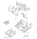 CONTROL PANEL & COOKTOP Diagram and Parts List for JGBS24BEH2WH  General Electric Range
