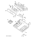CONTROL PANEL & COOKTOP Diagram and Parts List for JGBP28GEH2SS  General Electric Range