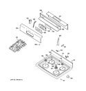 CONTROL PANEL & COOKTOP Diagram and Parts List for JGBP35SEJ1SS  General Electric Range