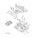 CONTROL PANEL & COOKTOP Diagram and Parts List for JGBP36SEJ1SS  General Electric Range