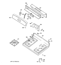 CONTROL PANEL & COOKTOP Diagram and Parts List for JGBS21HEH3WW  General Electric Range