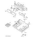CONTROL PANEL & COOKTOP Diagram and Parts List for JGBS22BEH3CT  General Electric Range