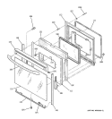 DOOR Diagram and Parts List for JB600WH3WW  General Electric Range