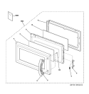 DOOR PARTS Diagram and Parts List for JVM1631WH001  General Electric Microwave