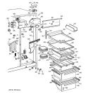 FRESH FOOD SECTION Diagram and Parts List for TFX27FMA  General Electric Refrigerator