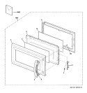 DOOR PARTS Diagram and Parts List for JVM1631WH002  General Electric Microwave