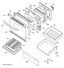 DOOR & DRAWER PARTS Diagram and Parts List for EGR3000EH3WW  General Electric Range