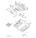 CONTROL PANEL & COOKTOP Diagram and Parts List for JGBP28GEJ1SS  General Electric Range