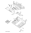 CONTROL PANEL & COOKTOP Diagram and Parts List for JGBP28SEJ1SS  General Electric Range