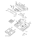 CONTROL PANEL & COOKTOP Diagram and Parts List for JGBP30WEH3WW  General Electric Range