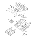 CONTROL PANEL & COOKTOP Diagram and Parts List for JGBP33WEH3WW  General Electric Range