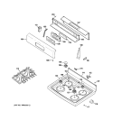 CONTROL PANEL & COOKTOP Diagram and Parts List for JGBP36WEJ1WW  General Electric Range