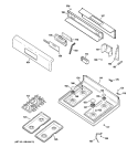 CONTROL PANEL & COOKTOP Diagram and Parts List for JGBP85CEH2CC  General Electric Range