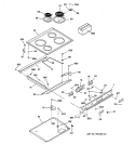 CONTROL PANEL & COOKTOP Diagram and Parts List for JCSP31WW4WW  General Electric Range