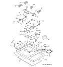 GAS & BURNER PARTS Diagram and Parts List for JGP963BEC2BB  General Electric Cooktop
