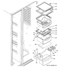 FRESH FOOD SECTION Diagram and Parts List for GCR23YLRBWW  General Electric Refrigerator
