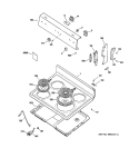 CONTROL PANEL & COOKTOP Diagram and Parts List for RB525BH3CT  Hotpoint Range