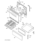 DOOR & DRAWER PARTS Diagram and Parts List for RB525BH3CT  Hotpoint Range